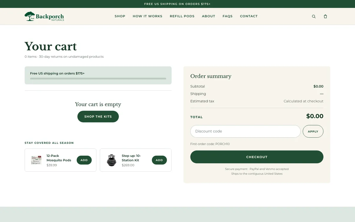 After — A cart that shows the threshold and one good next step