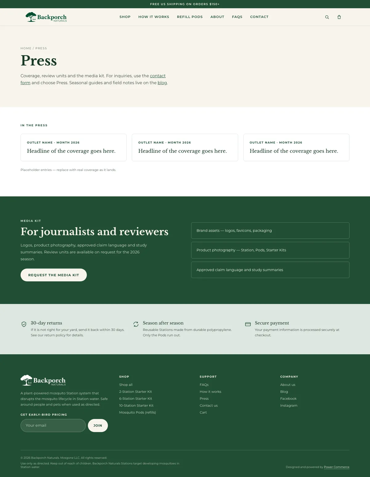 Design v2 — backporchnaturals.powercommerce.com/press