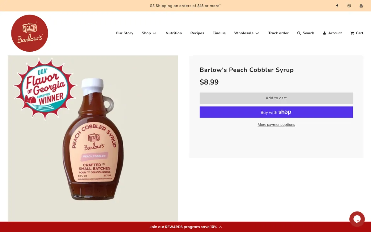 Before — Free shipping under the button; breakfast completed below