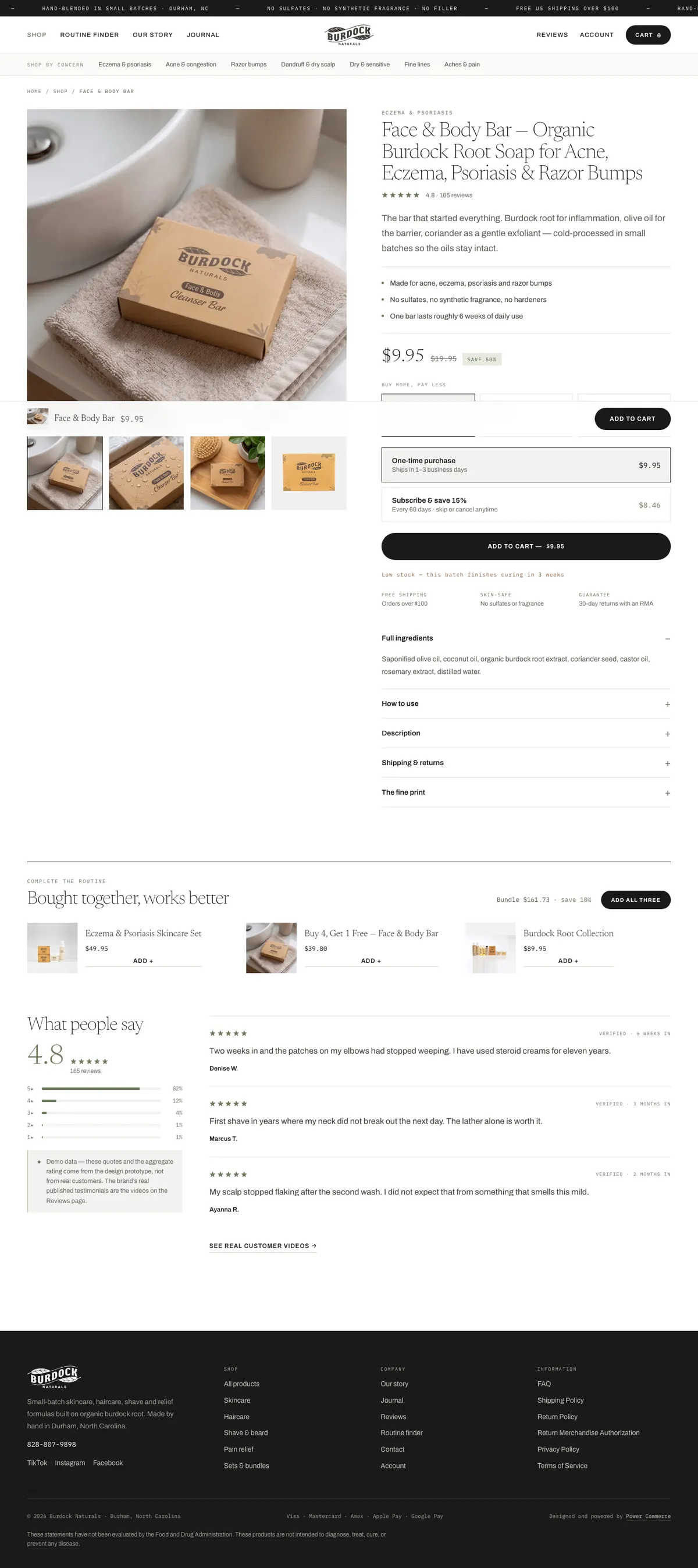 After — New storefront design · Face & Body Bar