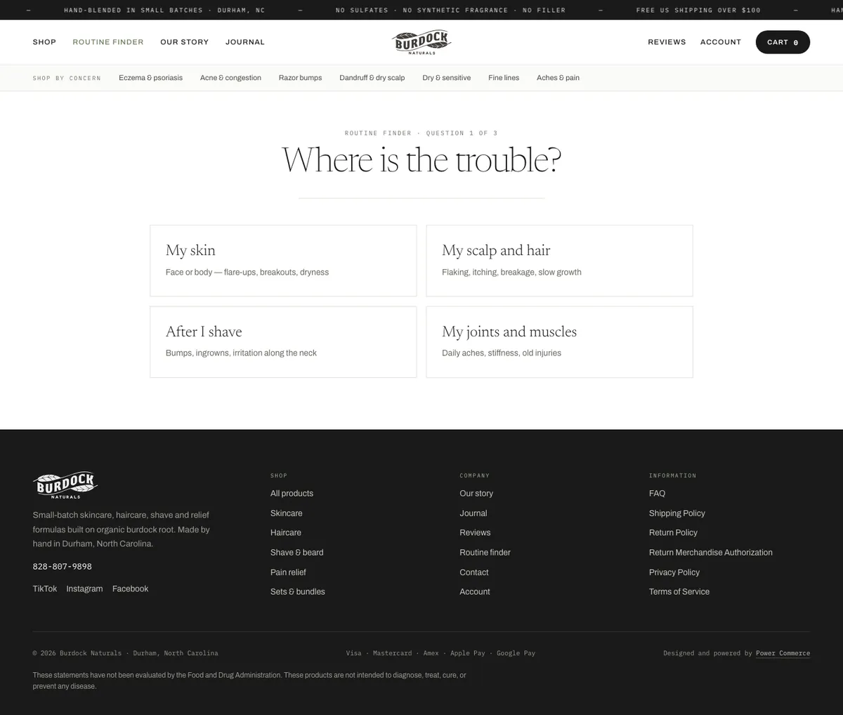 After — New storefront design · routine finder