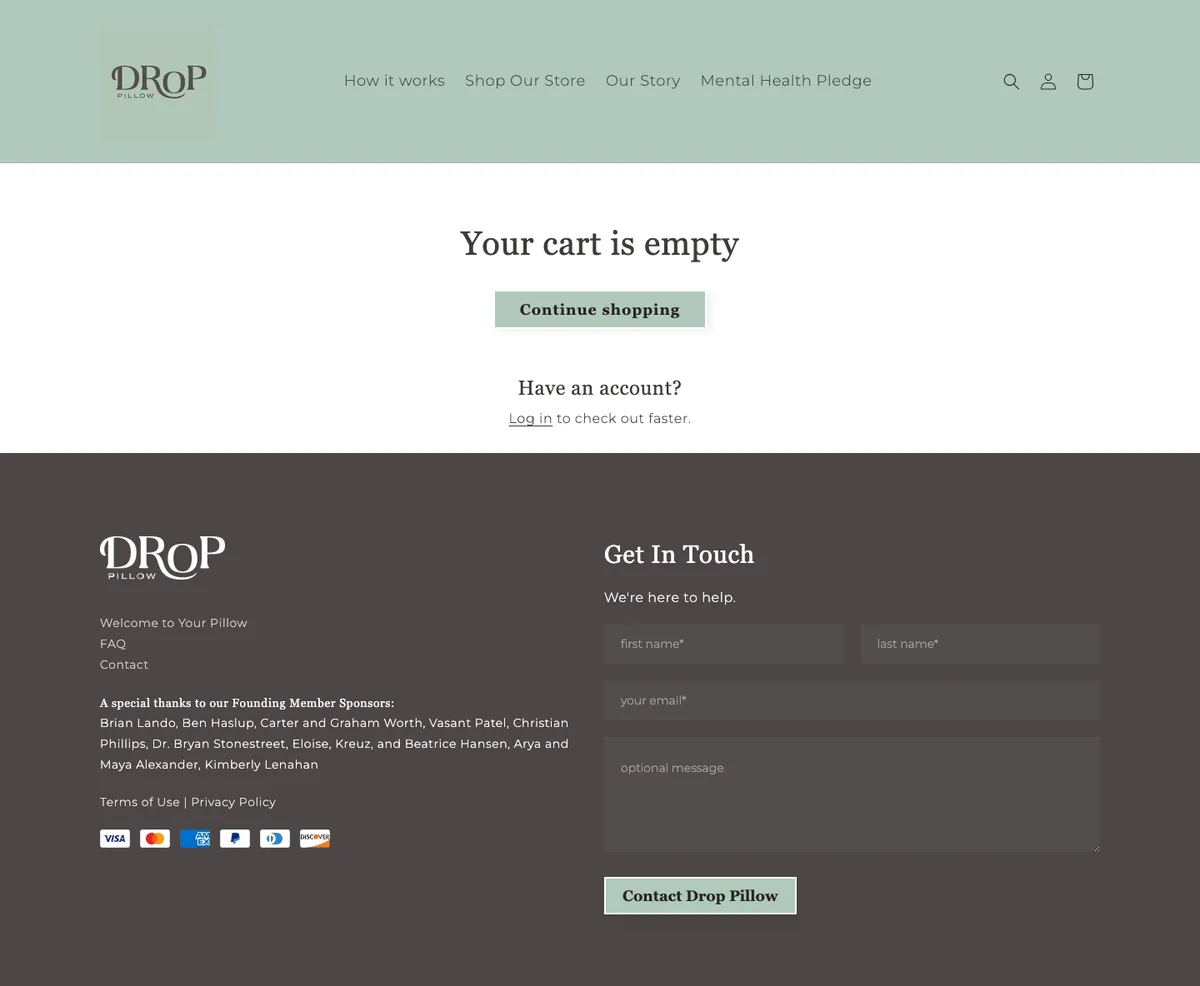 Before — droppillow.com/cart