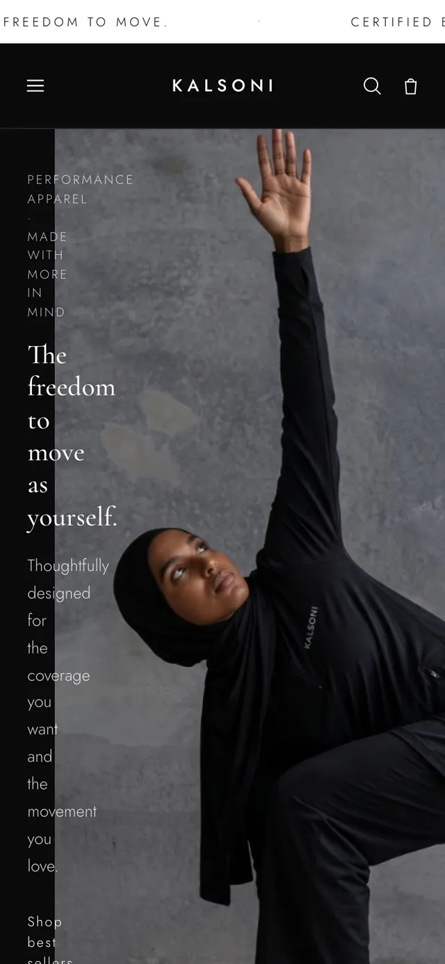 Kalsoni — new storefront on mobile