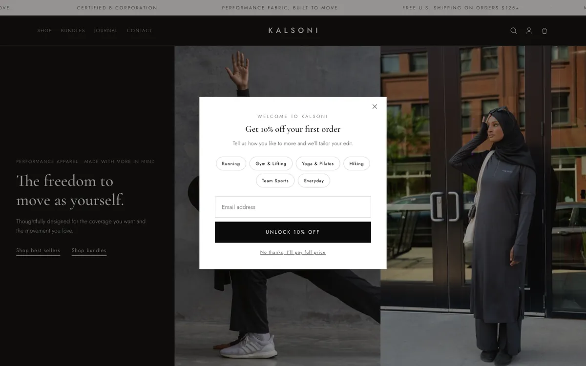 After · design — kalsoni.powercommerce.com — first visit