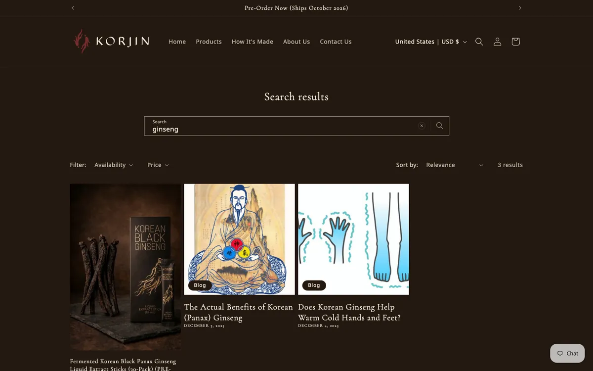 Before — Search that understands what the brand sells against